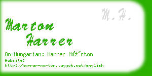 marton harrer business card
